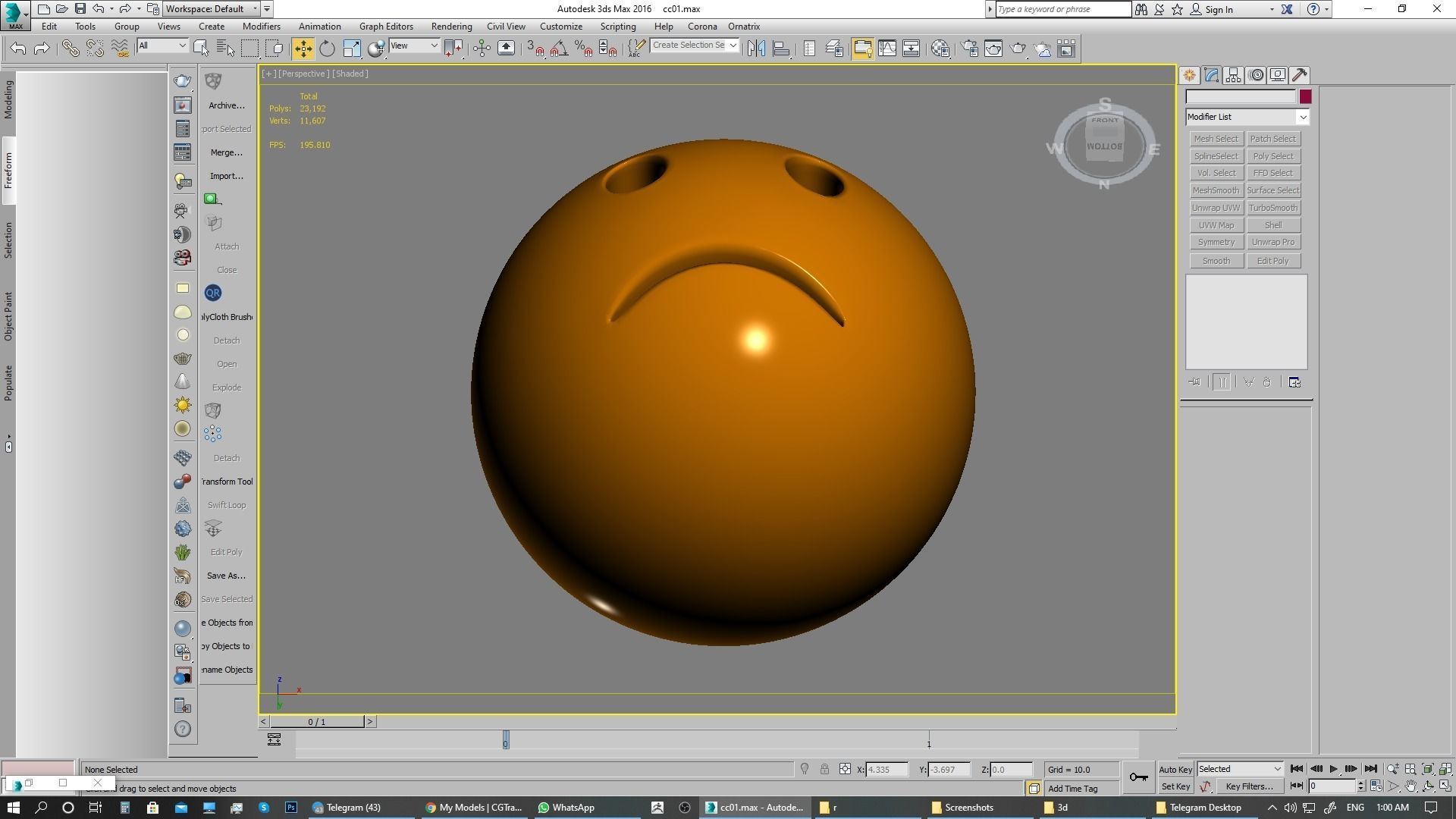 Emoji Slightly Frowning Face 3D model_8
