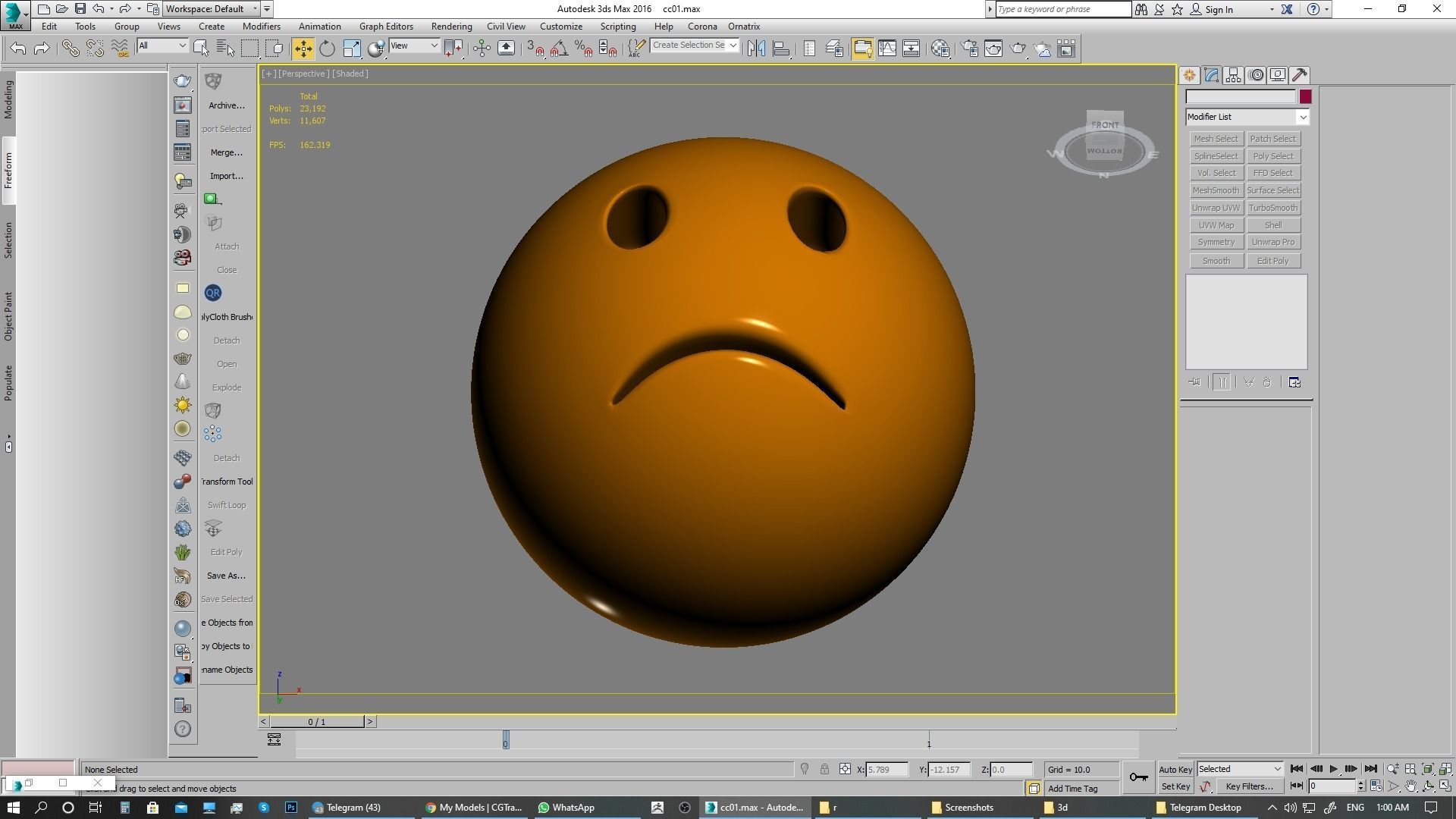 Emoji Slightly Frowning Face 3D model_7