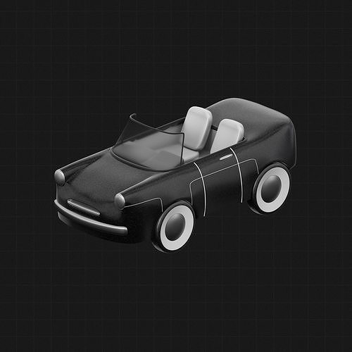 Lowpoly Car convertible Low-poly 3D model