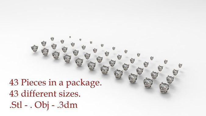Jewelry Prong Head Set Package 005 3D print model