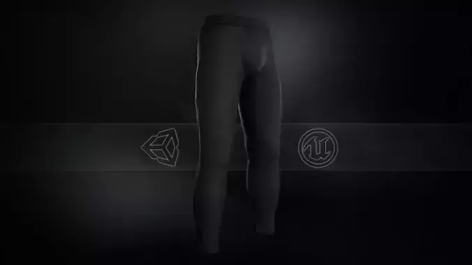 Black Skinny Medieval Pants Low-poly 3D model