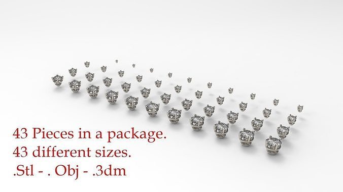 Jewelry Prong Head Set Package 006 3D print model