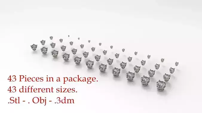 Jewelry Prong Head Set Package 006 3D print model