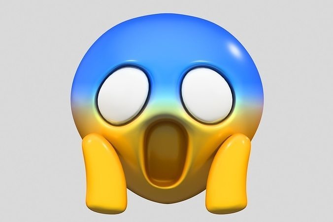 Emoji Face Screaming in Fear 3D model