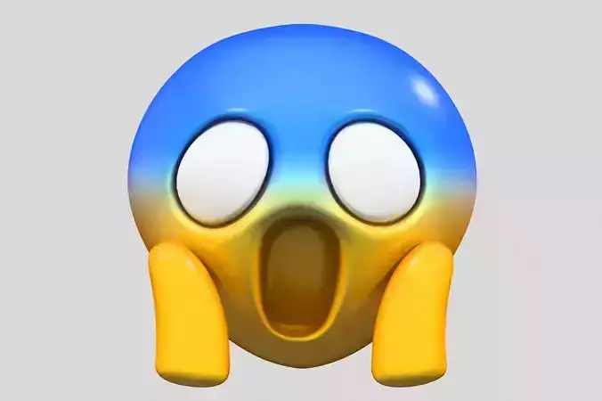 Emoji Face Screaming in Fear 3D model