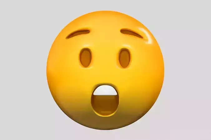 Emoji Astonished Face 3D model