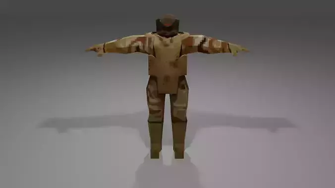 Low Poly Soldier in camouflage