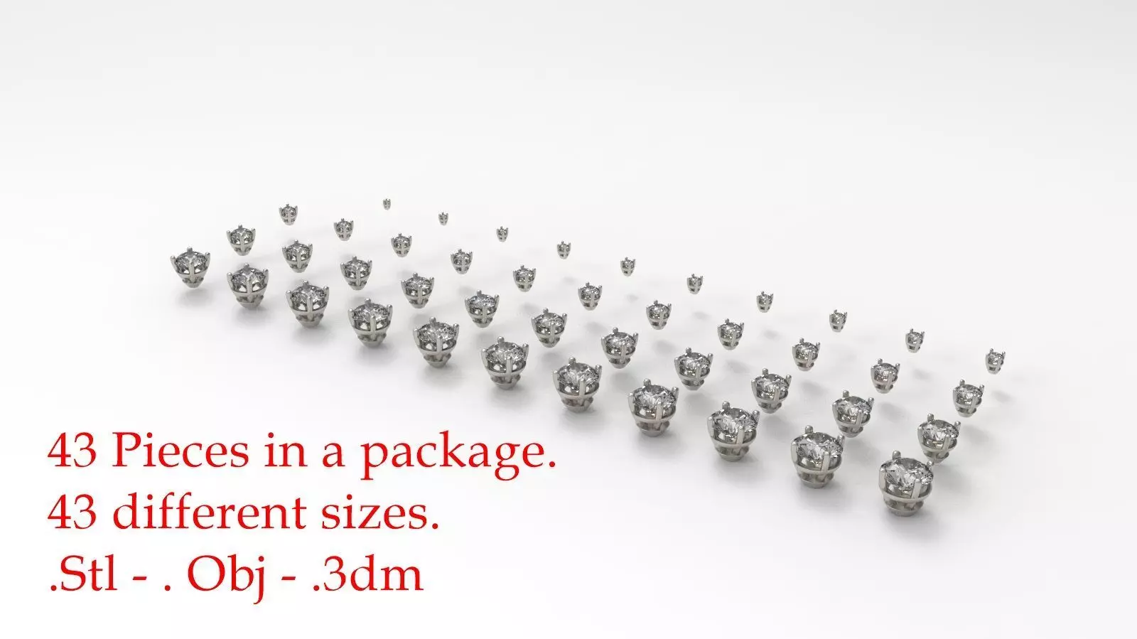 Jewelry Prong Head Set Package 007 3D print model_0