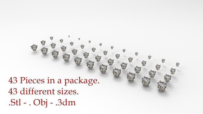 Jewelry Prong Head Set Package 007 3D print model