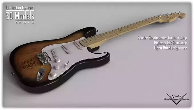 Fender Stratocaster Guitar 3D model