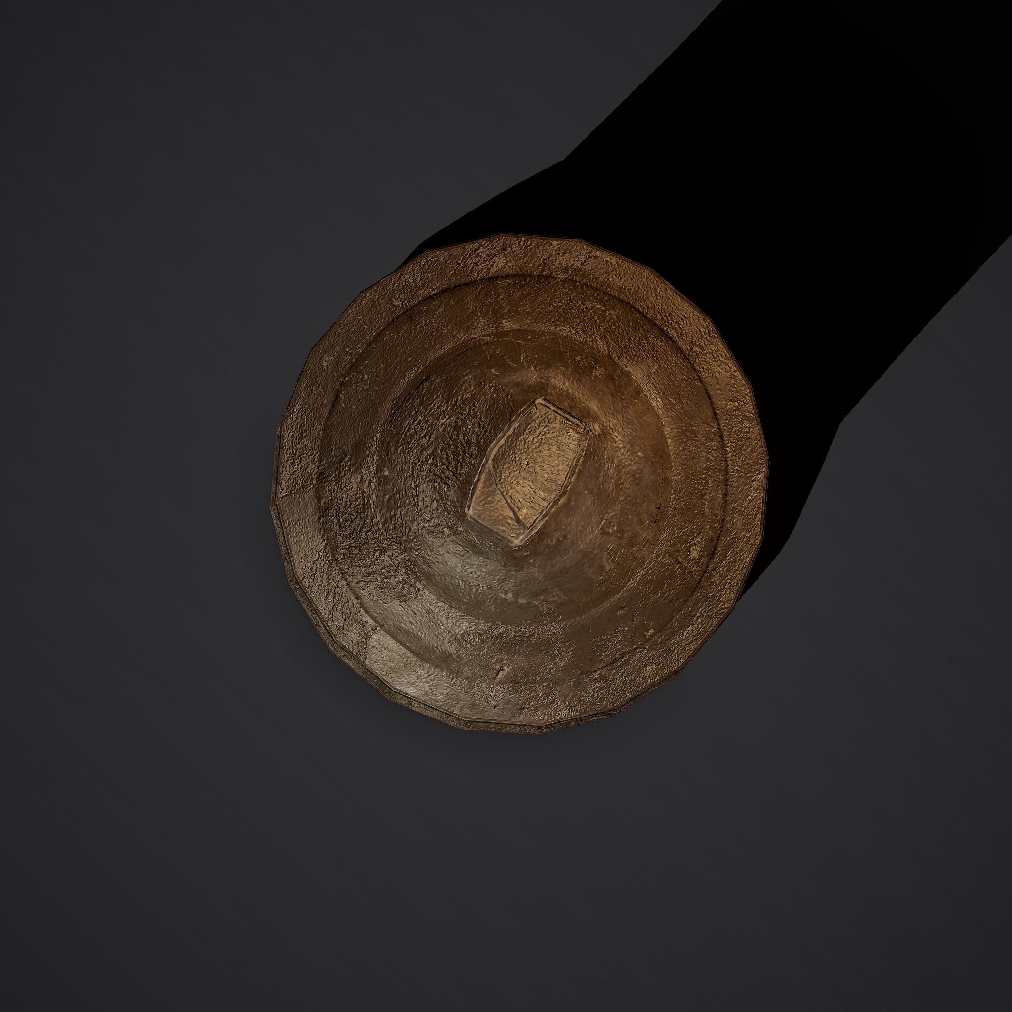 Medieval Style Bronze Bell Decoration Low-poly 3D model_10