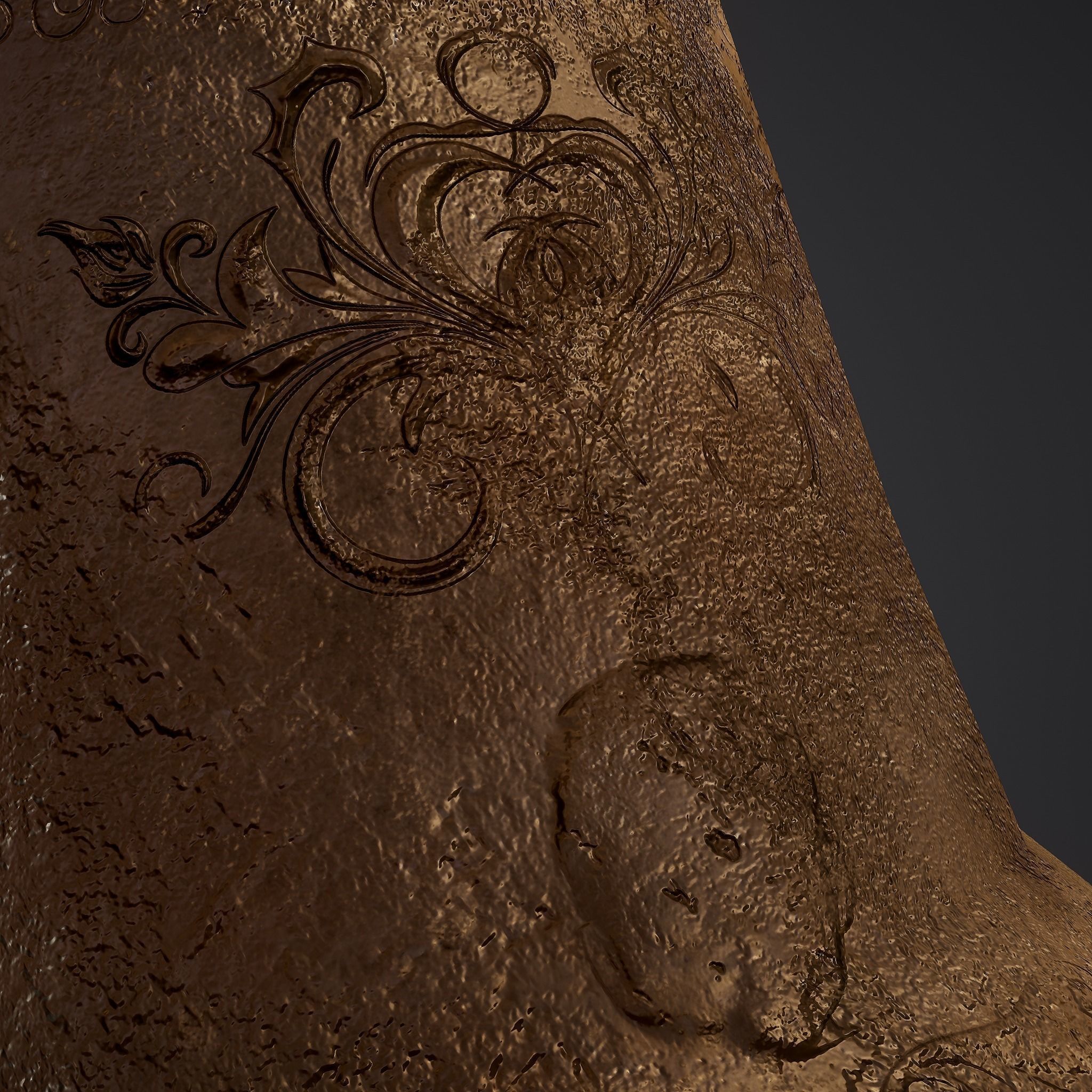 Medieval Style Bronze Bell Decoration Low-poly 3D model_20