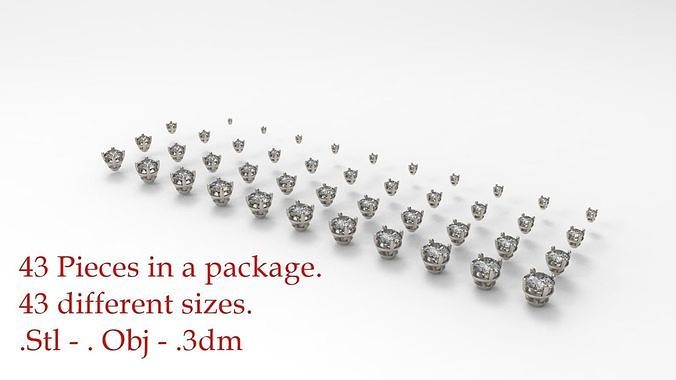 Jewelry Prong Head Set Package 009 3D print model