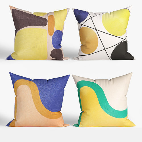 Decorative pillows   set 032 3D model