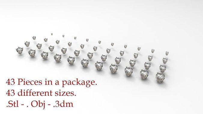 Jewelry Prong Head Set Package 010 3D print model