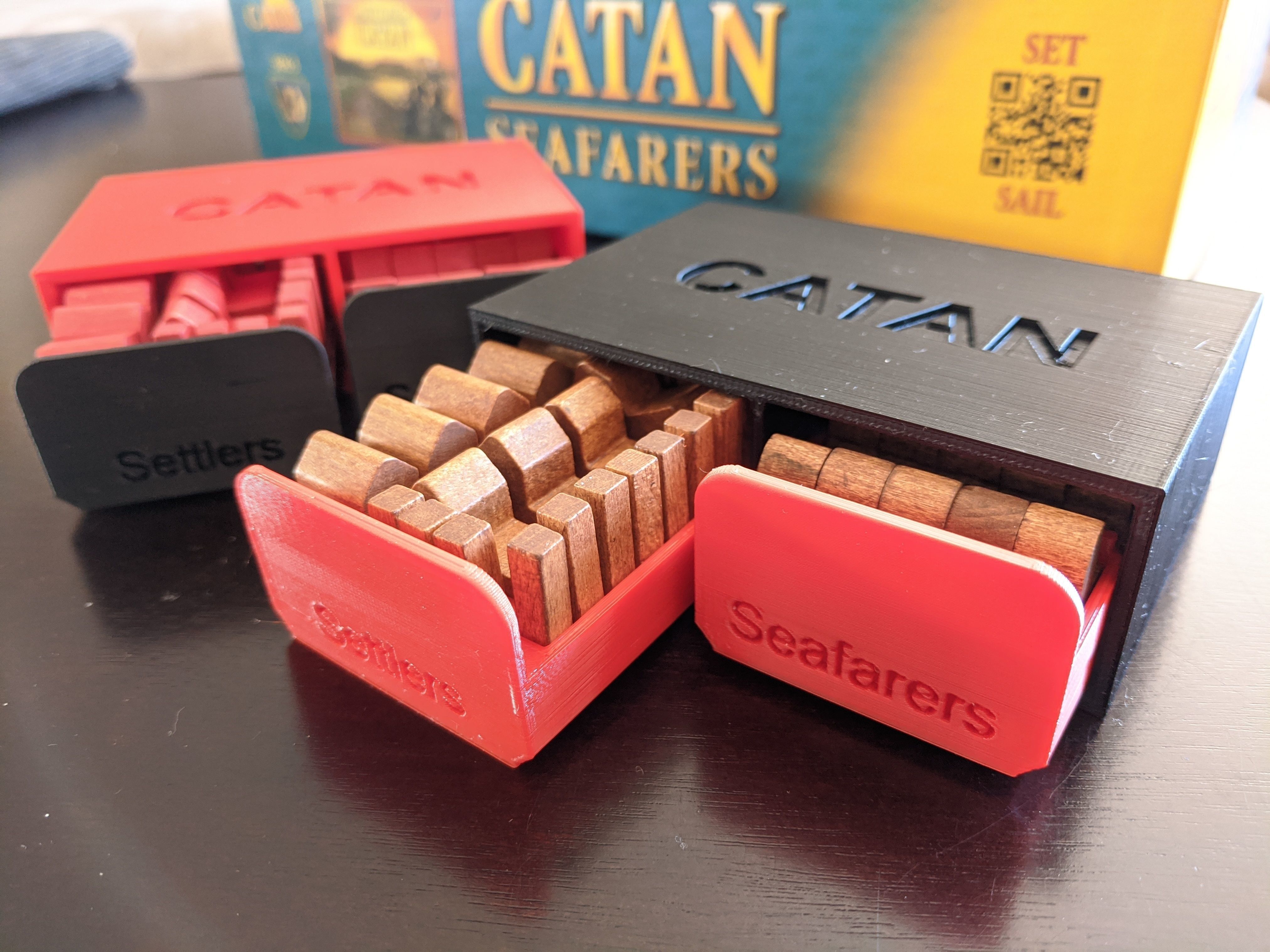 Catan Board Game Piece Holder and Storage Dual Case 3D print model_3