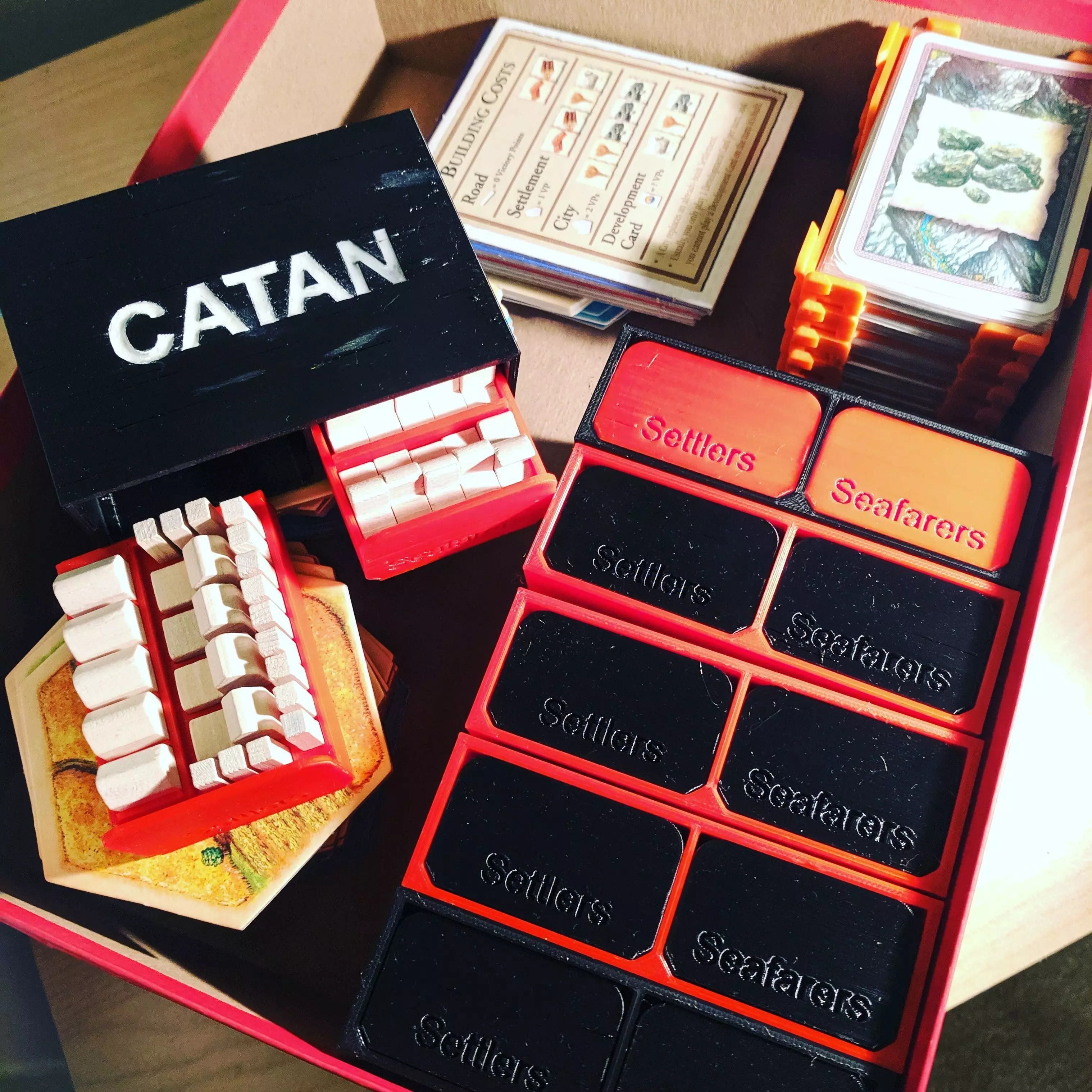 Catan Board Game Piece Holder and Storage Dual Case 3D print model_0