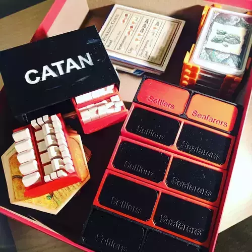 Catan Board Game Piece Holder and Storage Dual Case 3D print model Catan Board Game Piece Holder and Storage Dual Case 3D print model