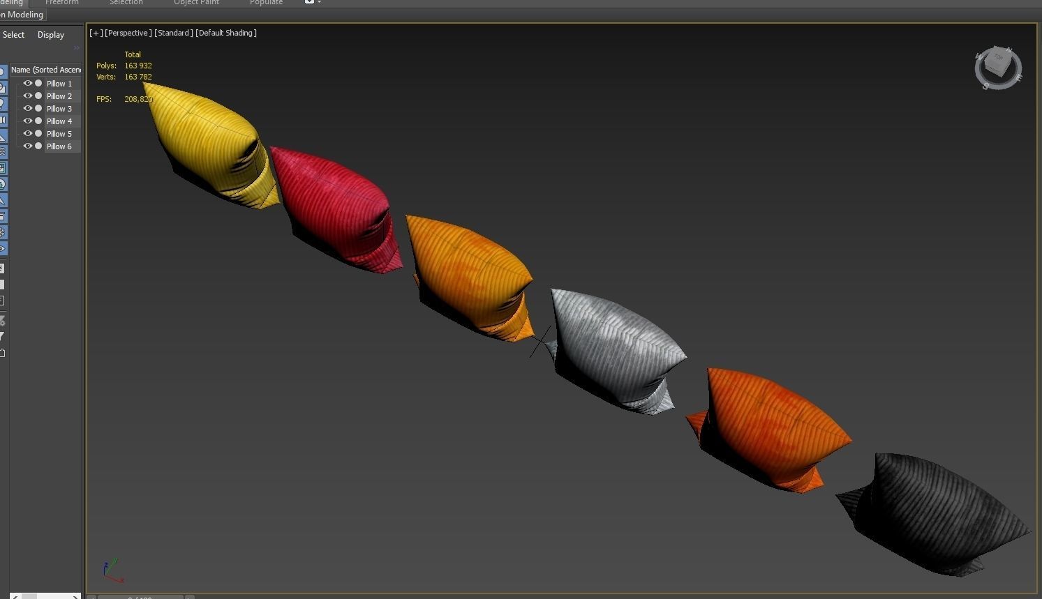 Decorative pillows set 034 3D model_12