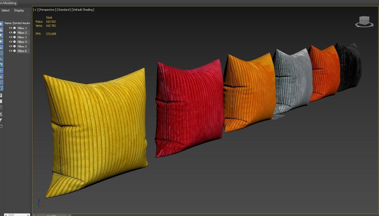 Decorative pillows set 034 3D model_7