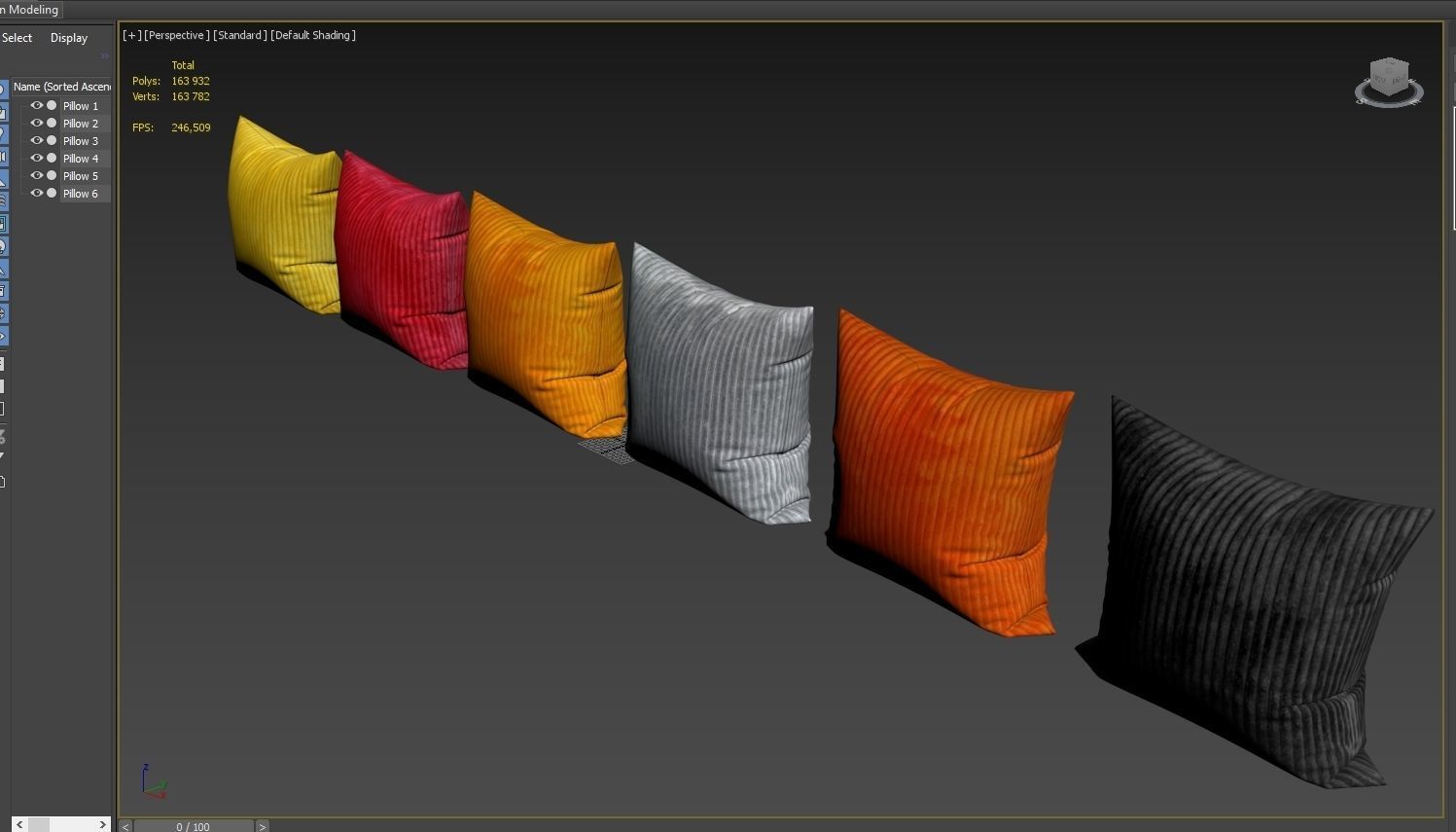 Decorative pillows set 034 3D model_9