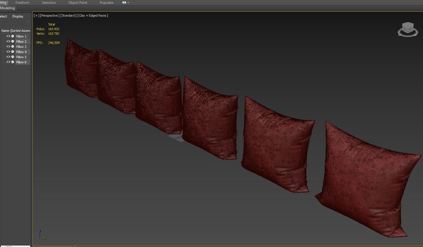 Decorative pillows set 034 3D model_11