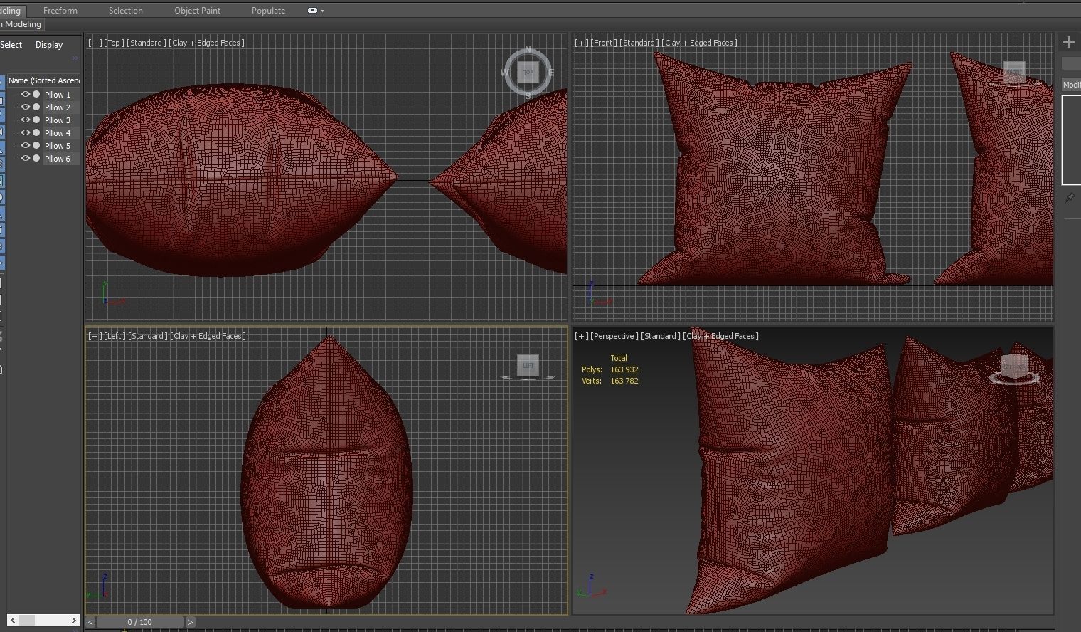 Decorative pillows set 034 3D model_6