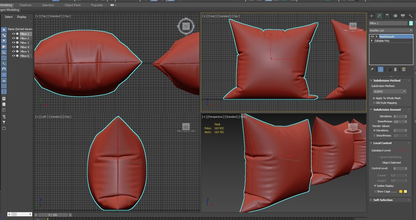 Decorative pillows set 034 3D model_5