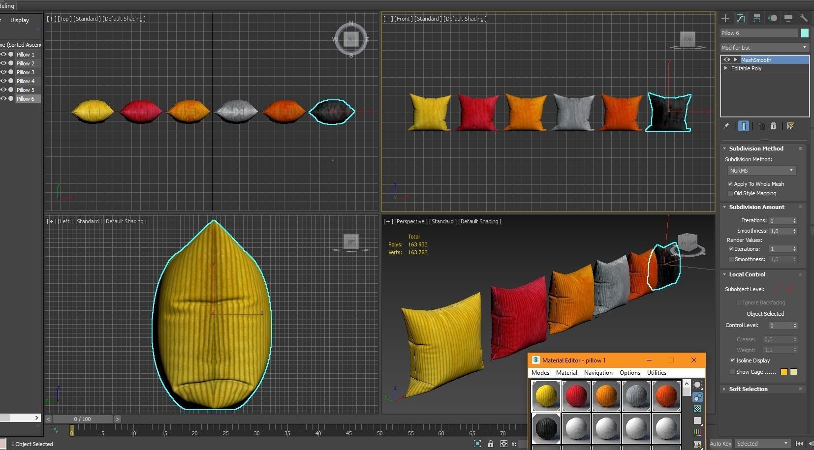 Decorative pillows set 034 3D model_2