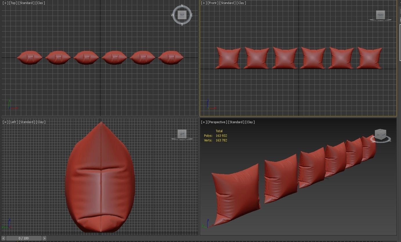 Decorative pillows set 034 3D model_4