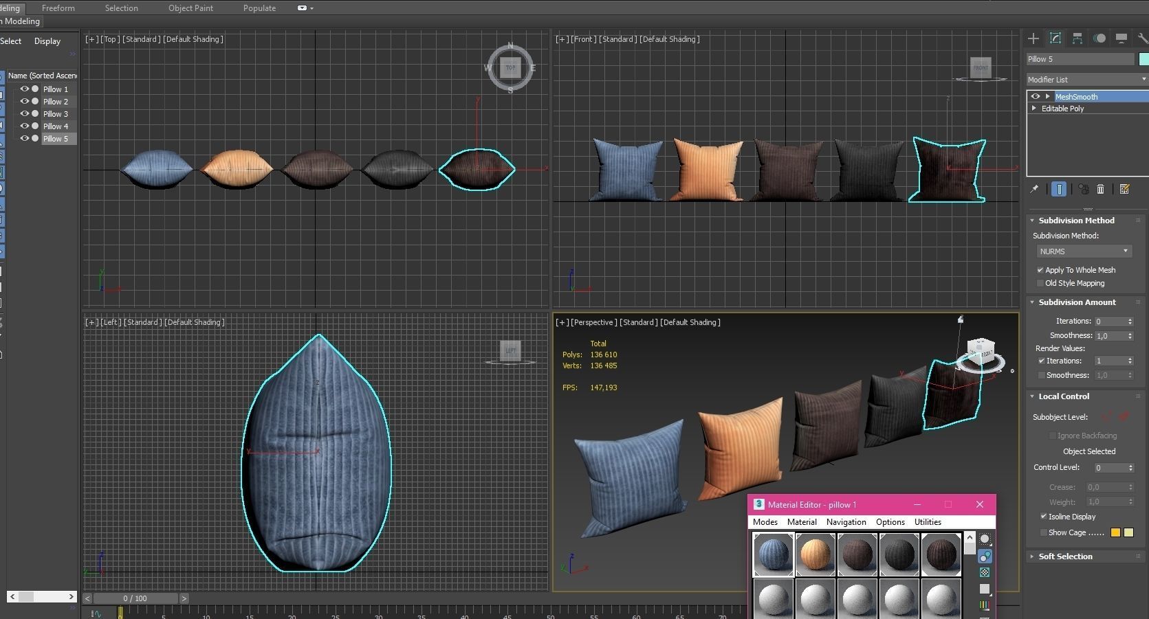 Decorative pillows set 035 3D model_4