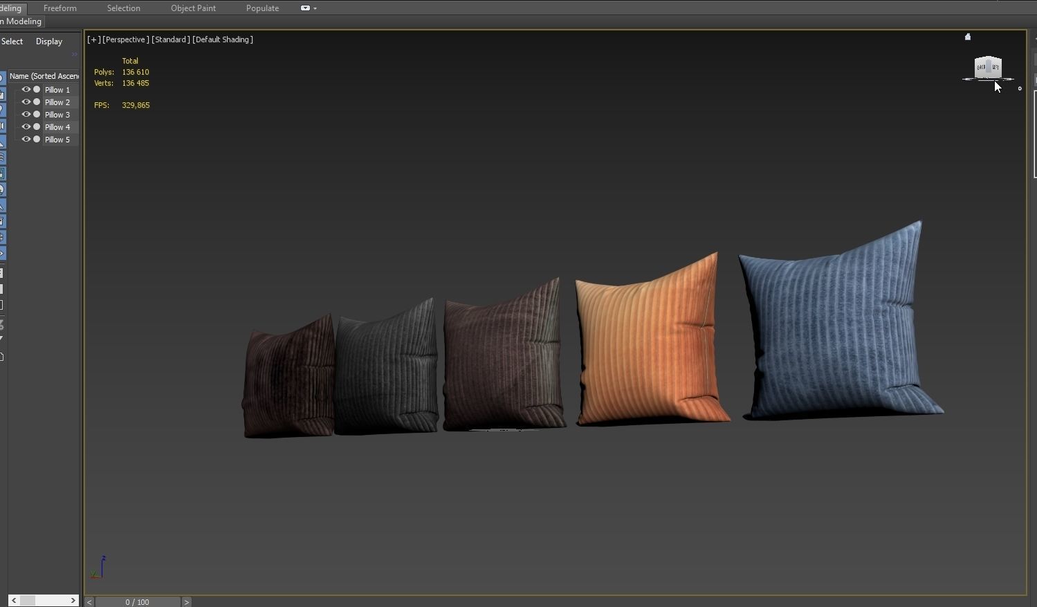 Decorative pillows set 035 3D model_12