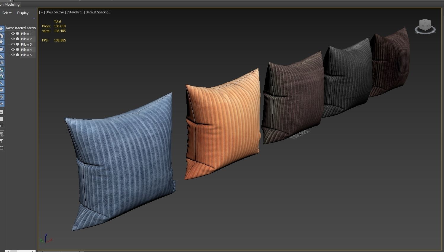 Decorative pillows set 035 3D model_6