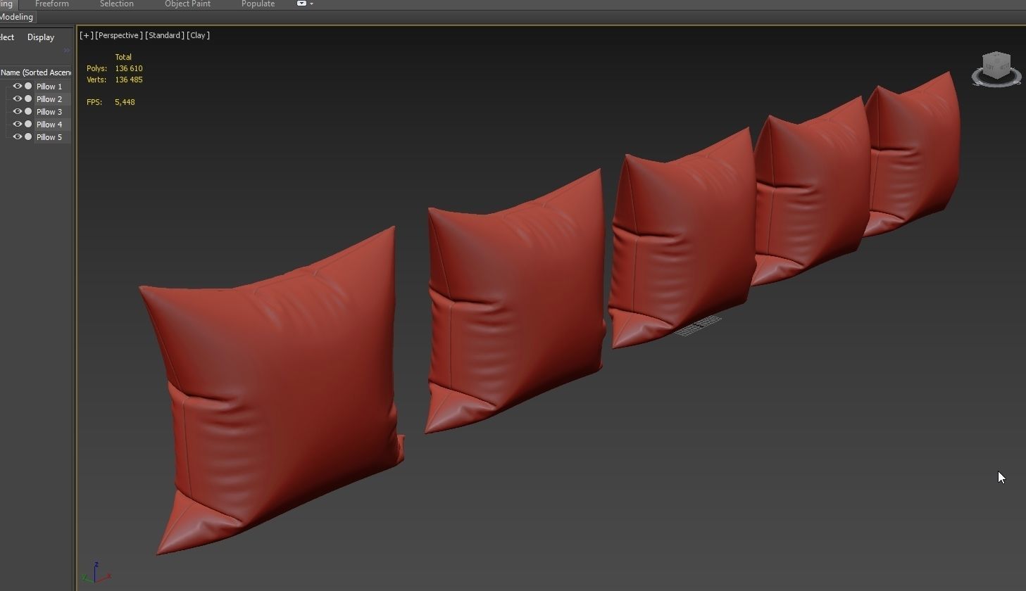 Decorative pillows set 035 3D model_9