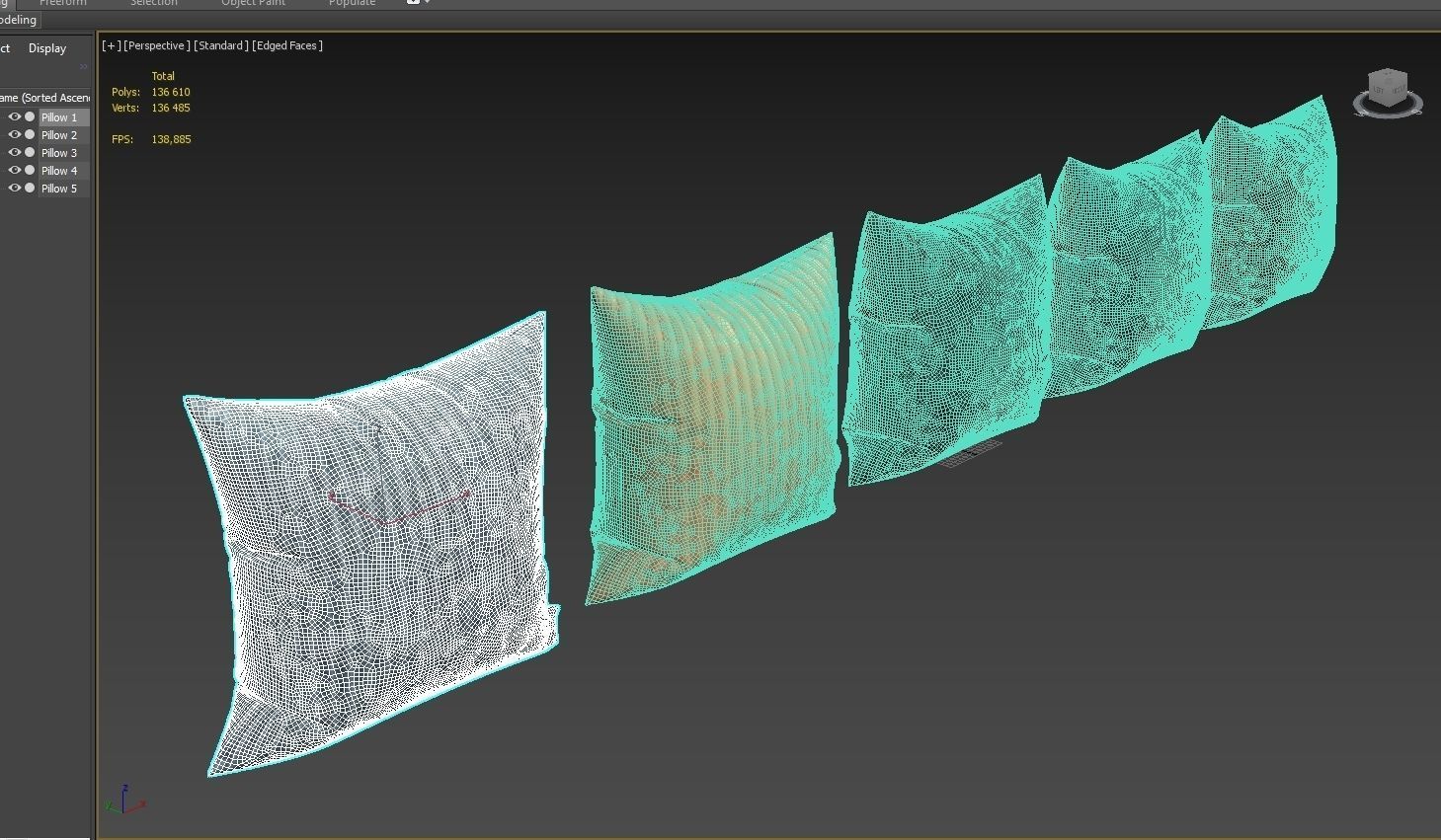 Decorative pillows set 035 3D model_7