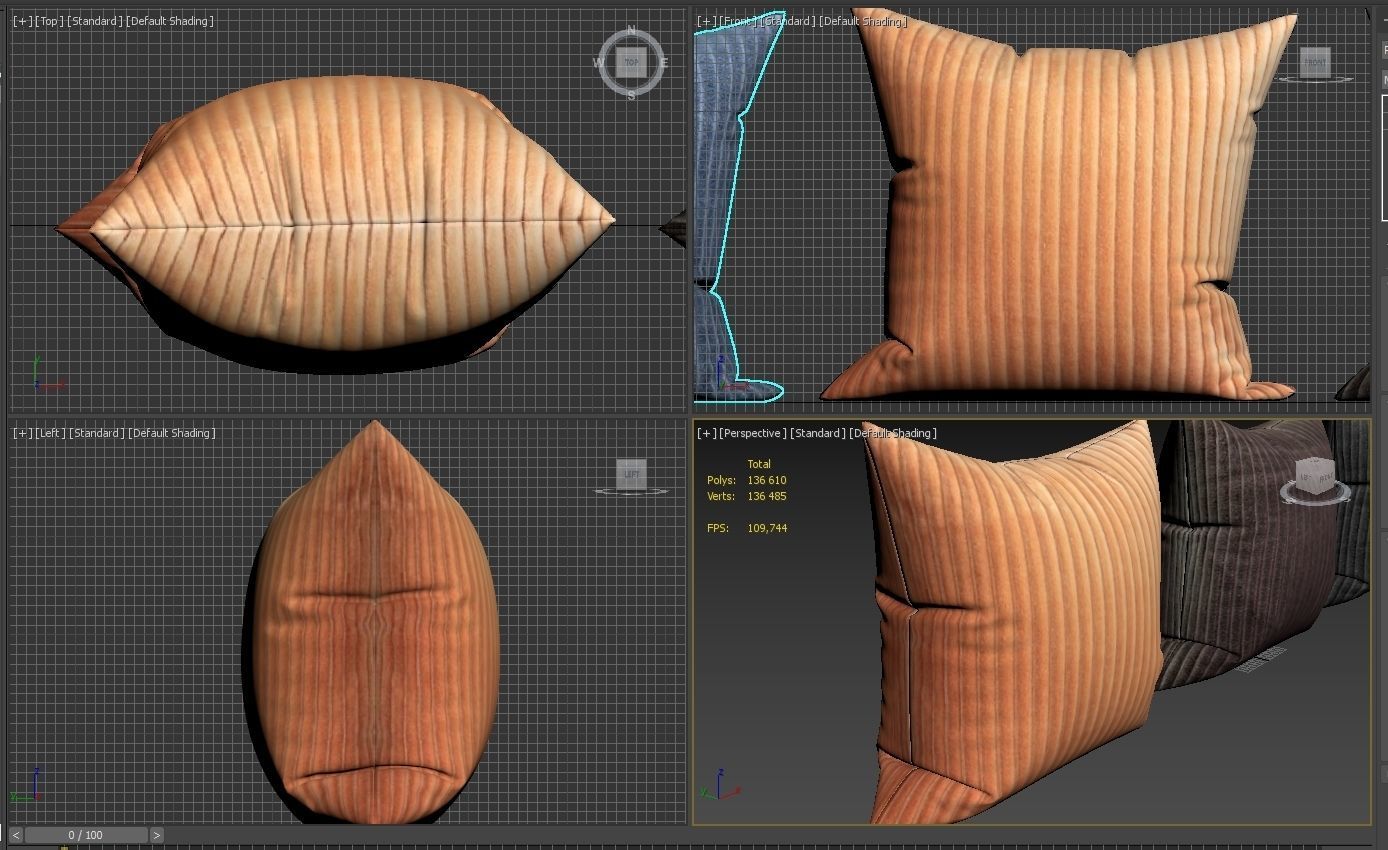 Decorative pillows set 035 3D model_13