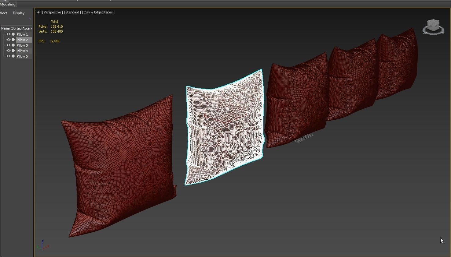 Decorative pillows set 035 3D model_8