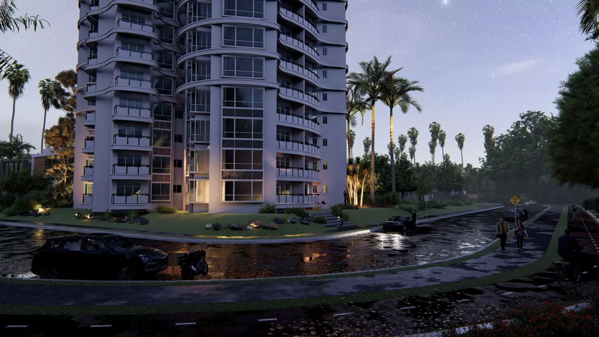 Highrise Building 01 3D model_0