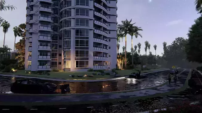 Highrise Building 01 3D model