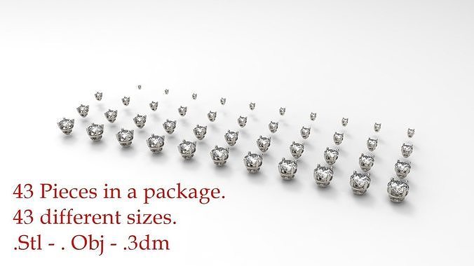 Jewelry Prong Head Set Package 011 3D print model