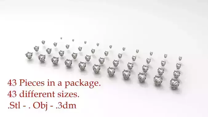 Jewelry Prong Head Set Package 012 3D print model