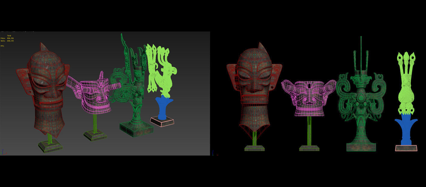 A group of Chinese bronzes  Sanxingdui 3dmax 3D model_2