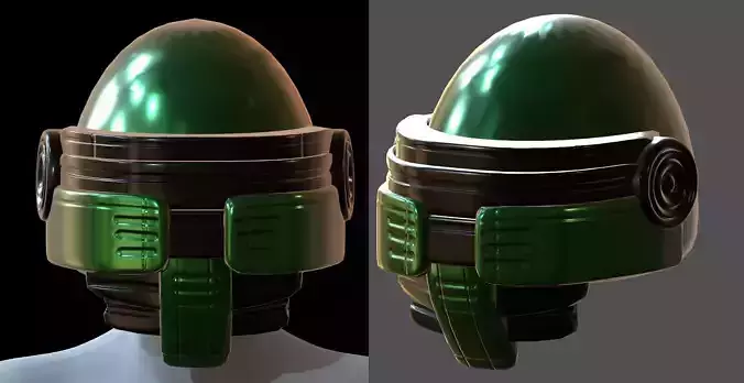Gas mask helmet 3d model scifi low-poly 3d model