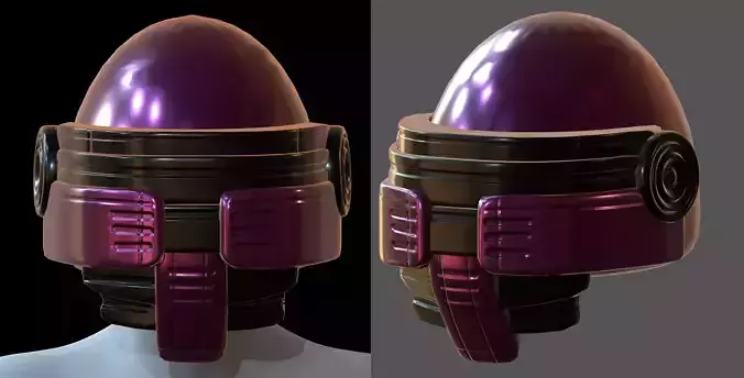 Gas mask helmet 3d model scifi Low-poly 