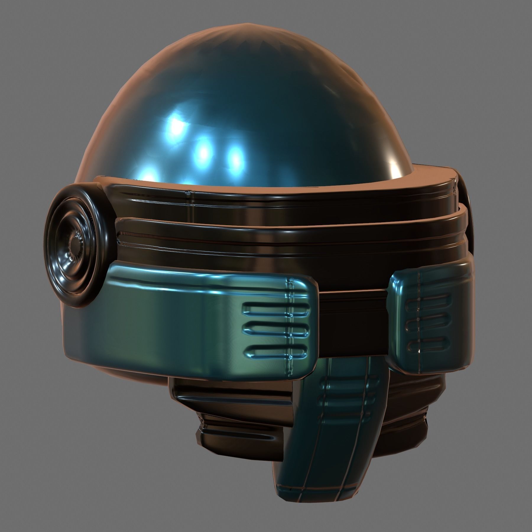 Gas mask helmet 3d model scifi Low-poly Low-poly 3D model_4