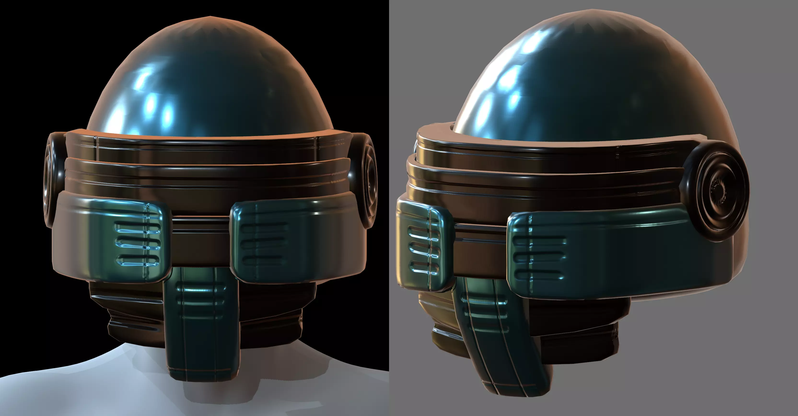 Gas mask helmet 3d model scifi Low-poly Low-poly 3D model_0