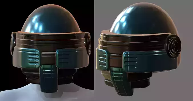 Gas mask helmet 3d model scifi Low-poly 