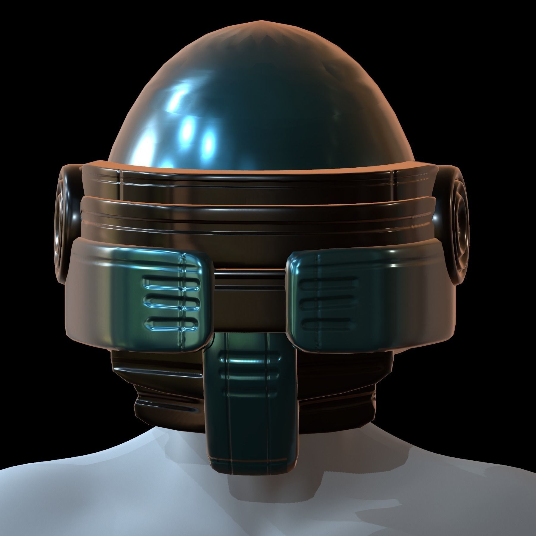 Gas mask helmet 3d model scifi Low-poly Low-poly 3D model_1