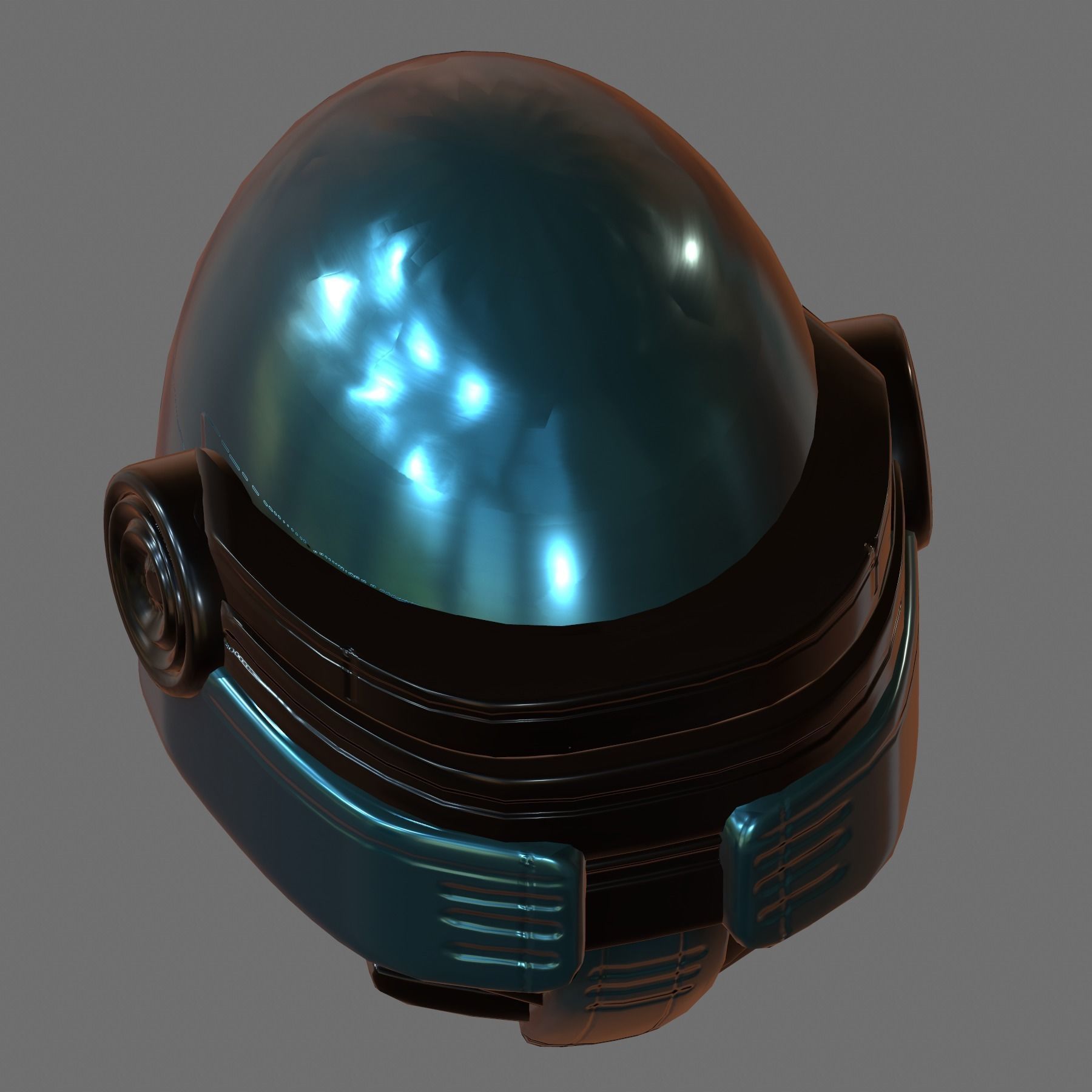 Gas mask helmet 3d model scifi Low-poly Low-poly 3D model_5