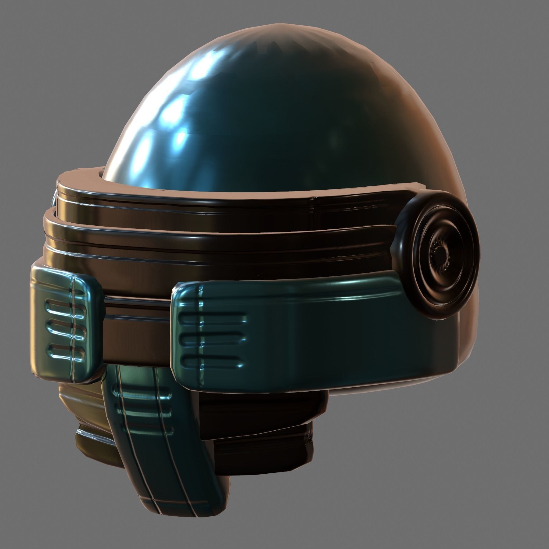 Gas mask helmet 3d model scifi Low-poly Low-poly 3D model_3